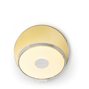 Gravy LED 4 inch Chrome with Brushed Brass Wall Sconce Wall Light in Chrome With Brass, Plug-in